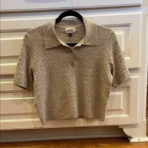 Universal Thread Beige Button Down Knit Top